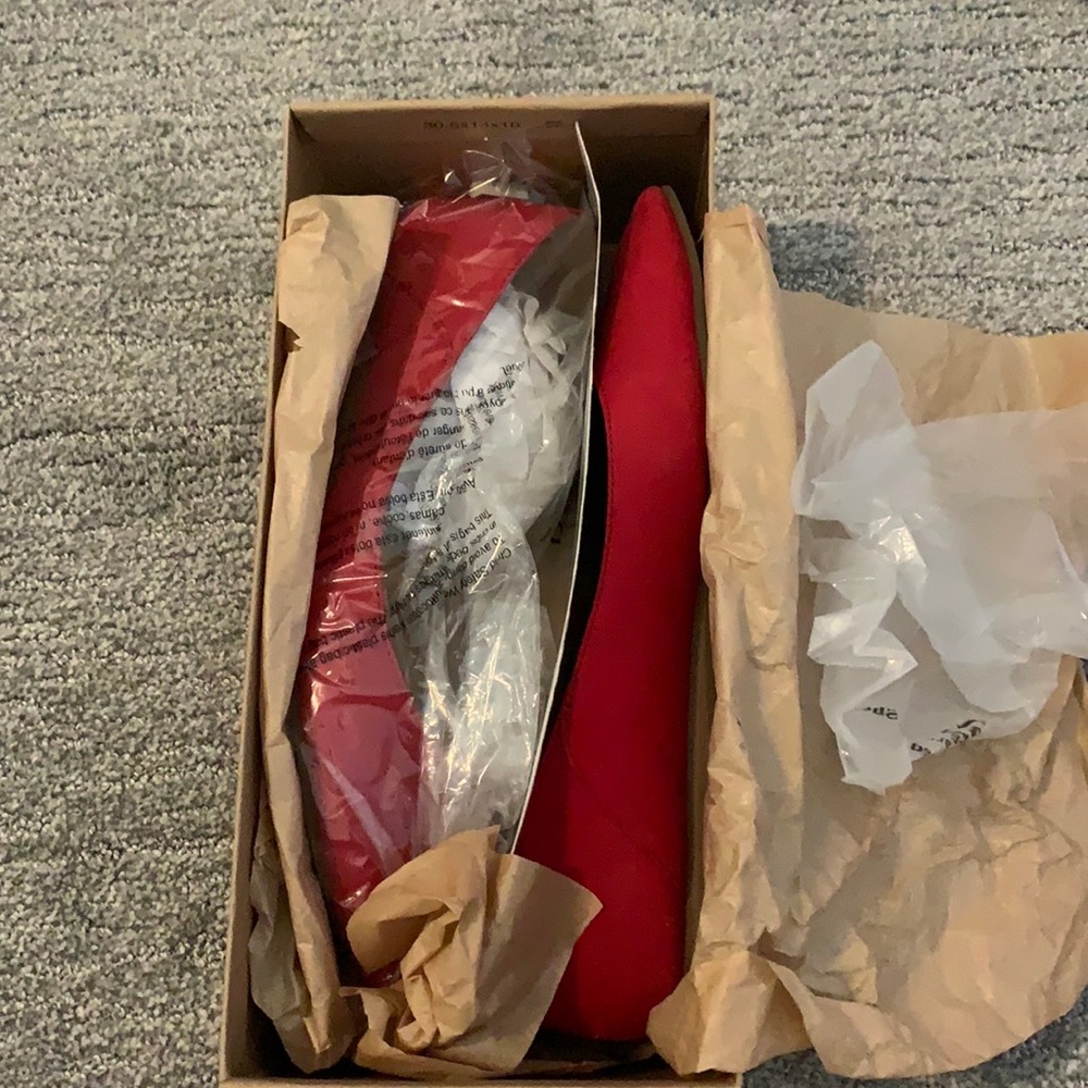 Red leather lucky brand flats